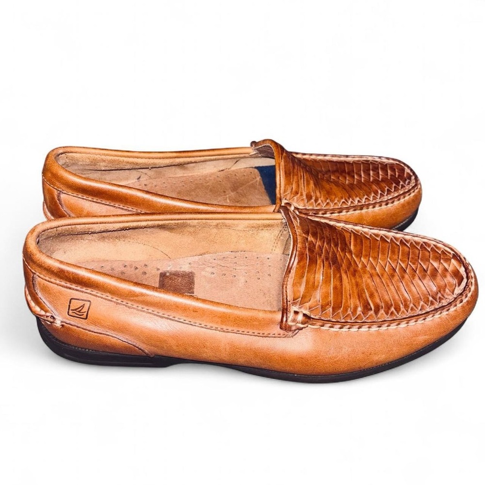SPERRY TOP-SIDER Brown Woven Leather Loafers - Size 11M